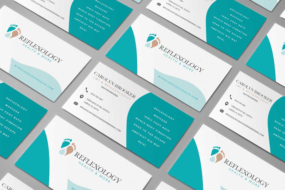 Reflexology Health and More Medical Wellness Business Card Design Branding