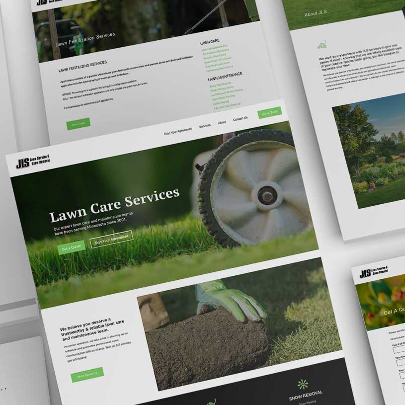 JLS Lawn Care and Snow Removal Website Design Mockup