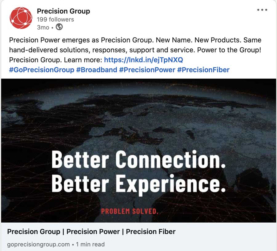 Precision Group LinkedIn Ads Social Posts