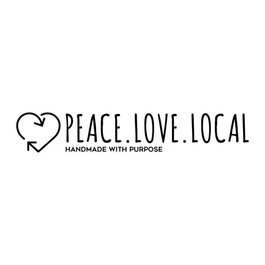 Peace. Love. Local Handmade with Purpose Logo Design Monarkk