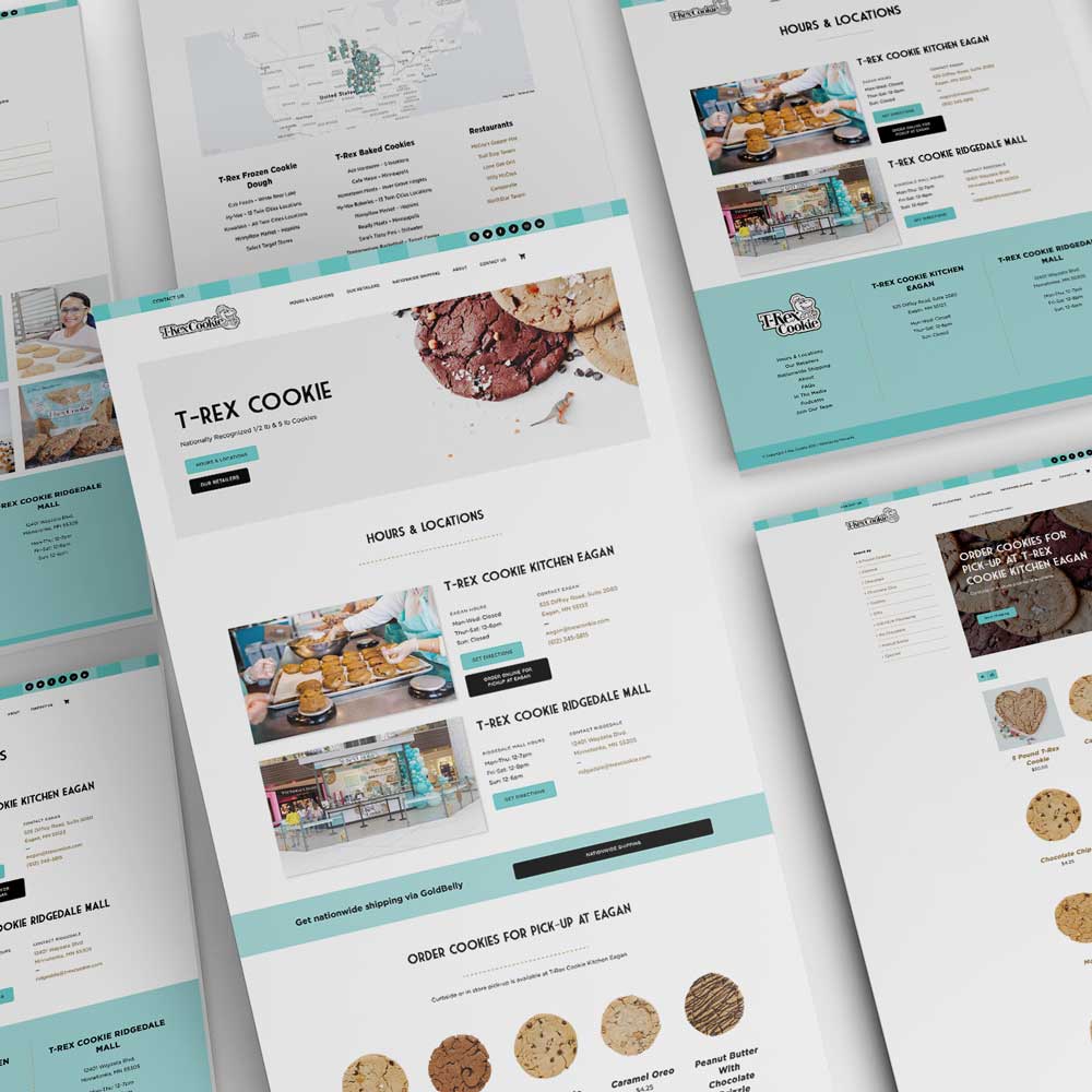 T-Rex Cookies Retailer Website Design