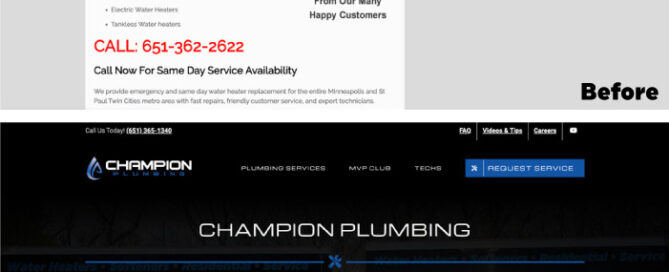 Old Plumbing Website before Redesign