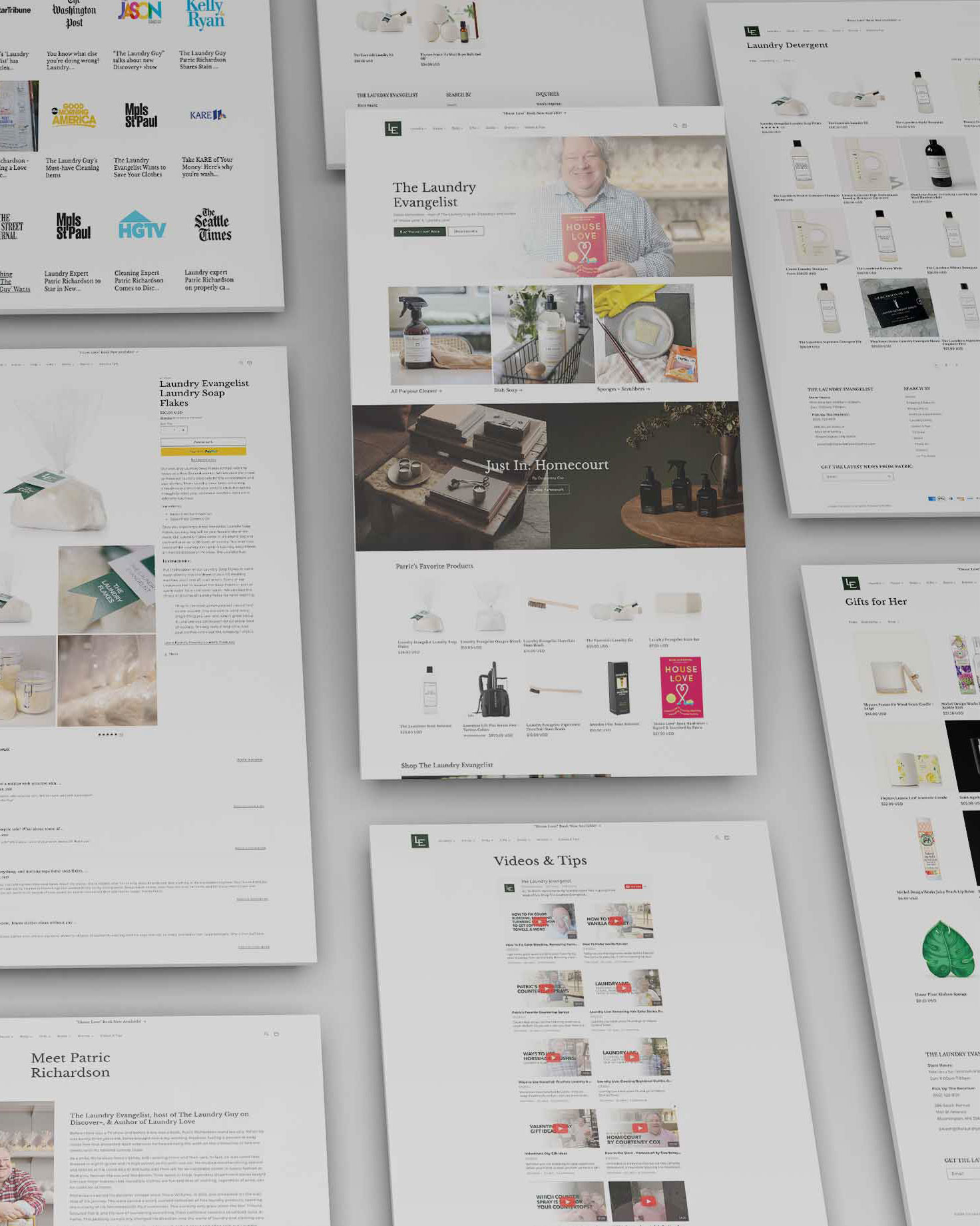 website mockup for laundry evangelist