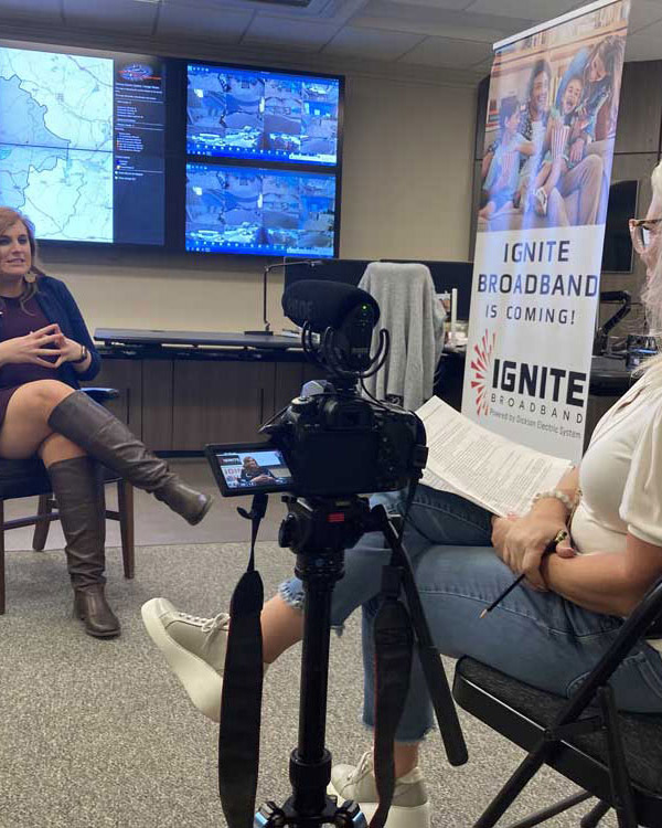interview with video marketing equipment