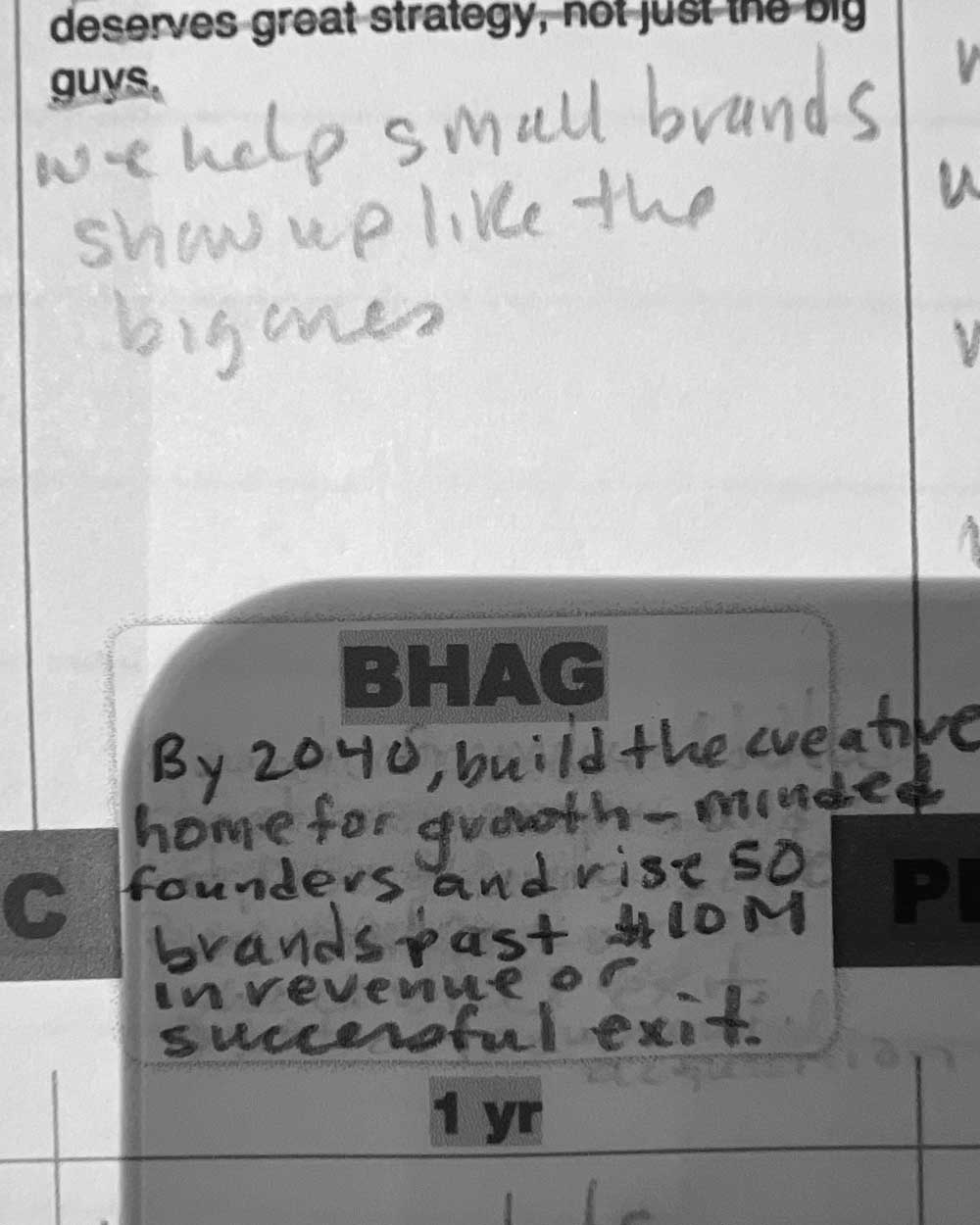 bhag CMO goal setting